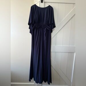 Mac Duggal Navy Floor Length Gown